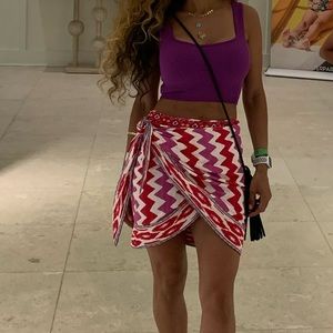 Zara size small Multicoloured  Pareo Beaded detail Wrap Skirt